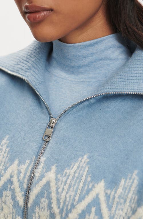 Varley Hedda Fair Isle Half Zip Pullover Ashley Blue In Blue