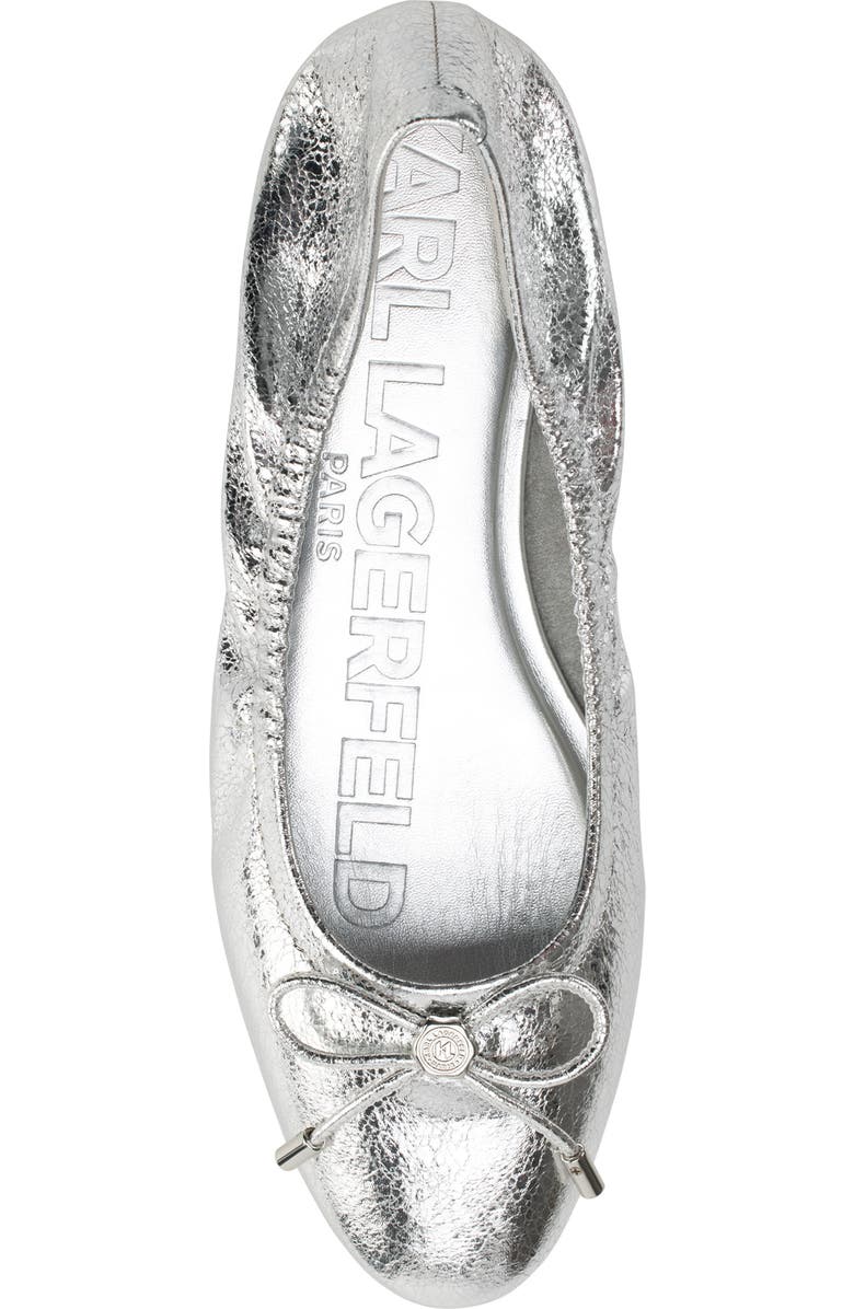 KARL LAGERFELD PARIS Velma Metallic Ballet Flat, Alternate, color, Silver