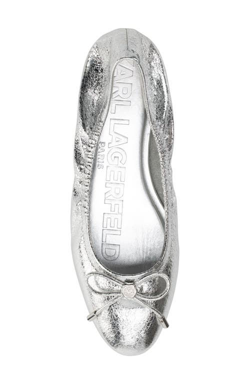 Karl Lagerfeld Paris Velma Metallic Ballet Flat