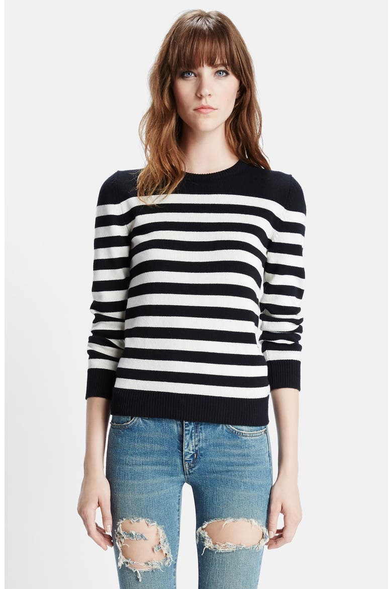 Stripe Cashmere Sweater, Main, color, MARINE/ NATURAL