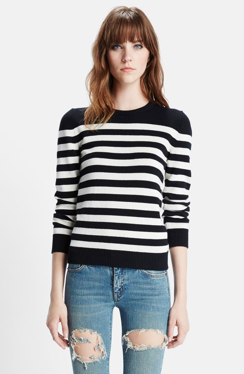 Saint Laurent Stripe Cashmere Sweater, Main, color,