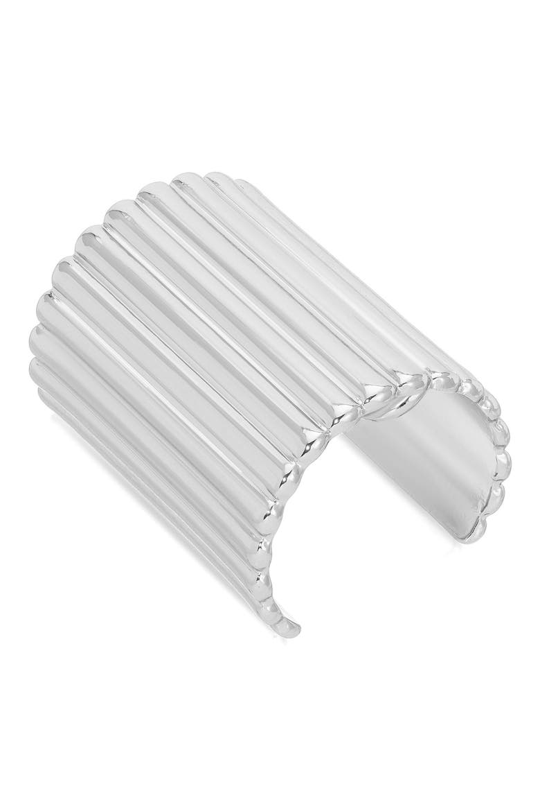 Ribbed Ponytail Cuff, Alternate, color, SILVER