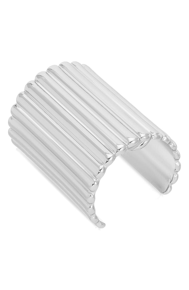 Ettika Ribbed Ponytail Cuff, Alternate, color, Silver