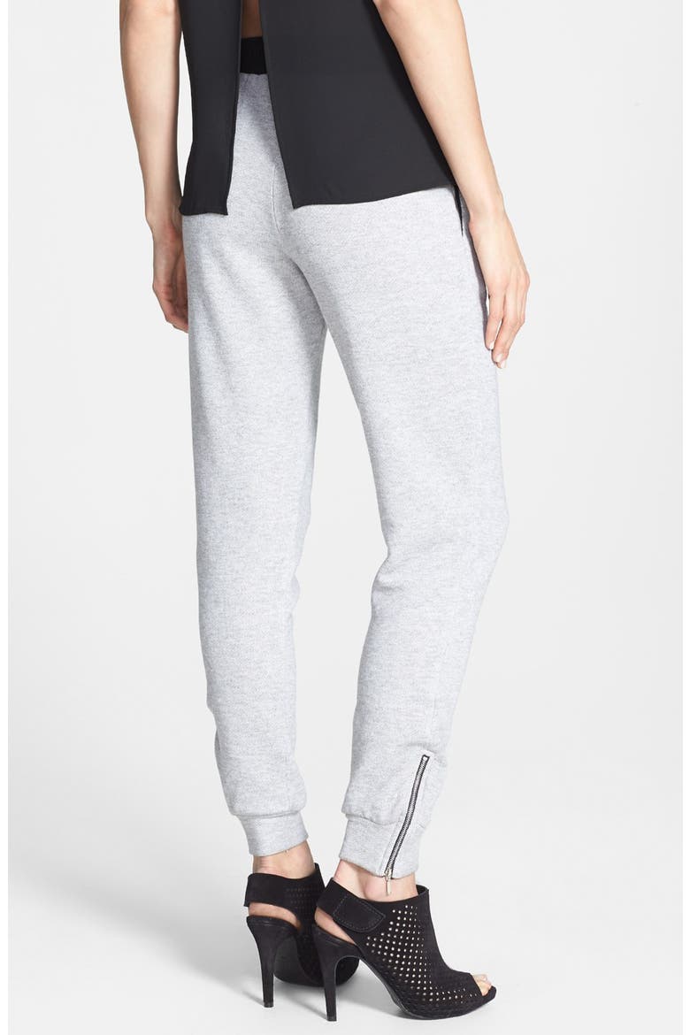 Side Zip Cotton Blend Track Pants, Alternate, color, GREY MELANGE