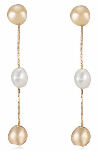 Ettika Faux Pearl & Bead Drop Earrings