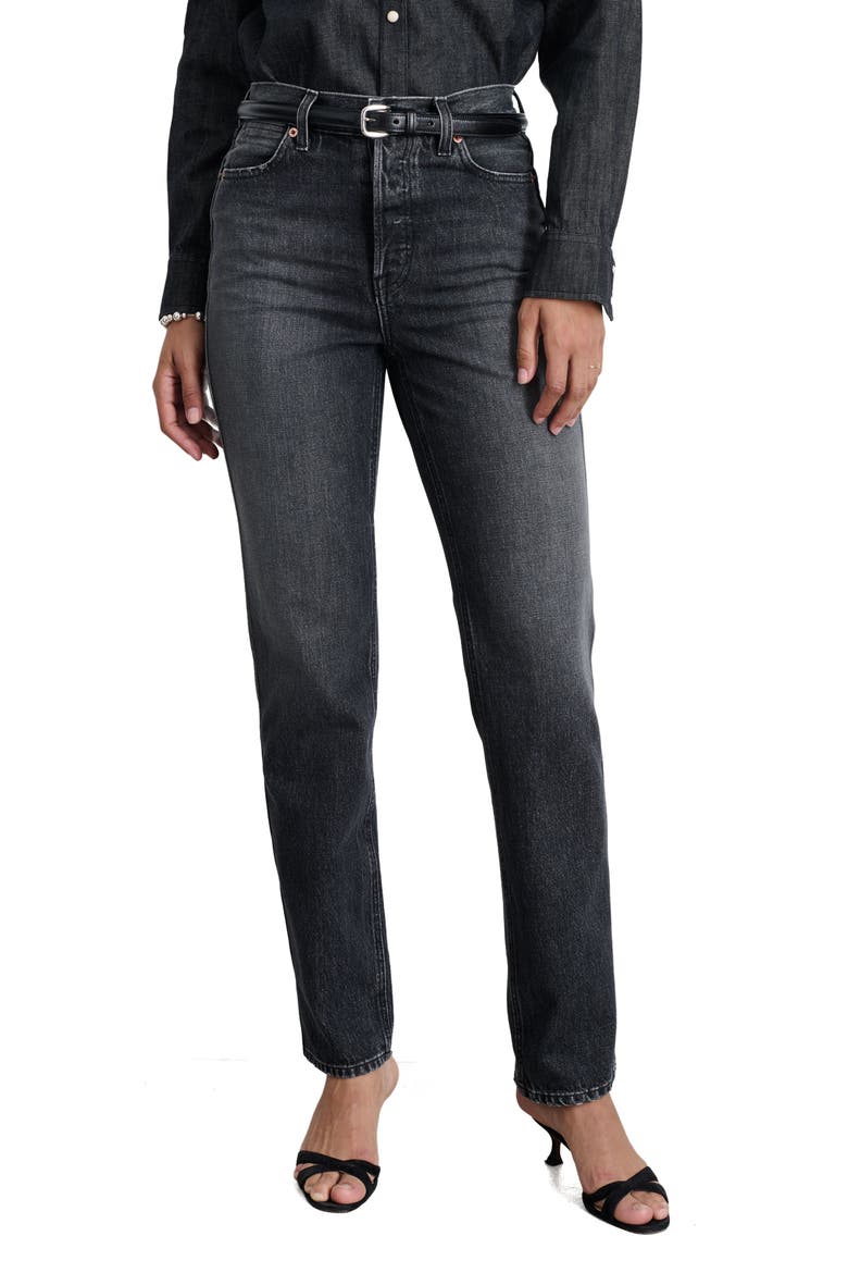 Carla High Waist Straight Leg Jeans, Main, color, ZURICH BLACK WASH