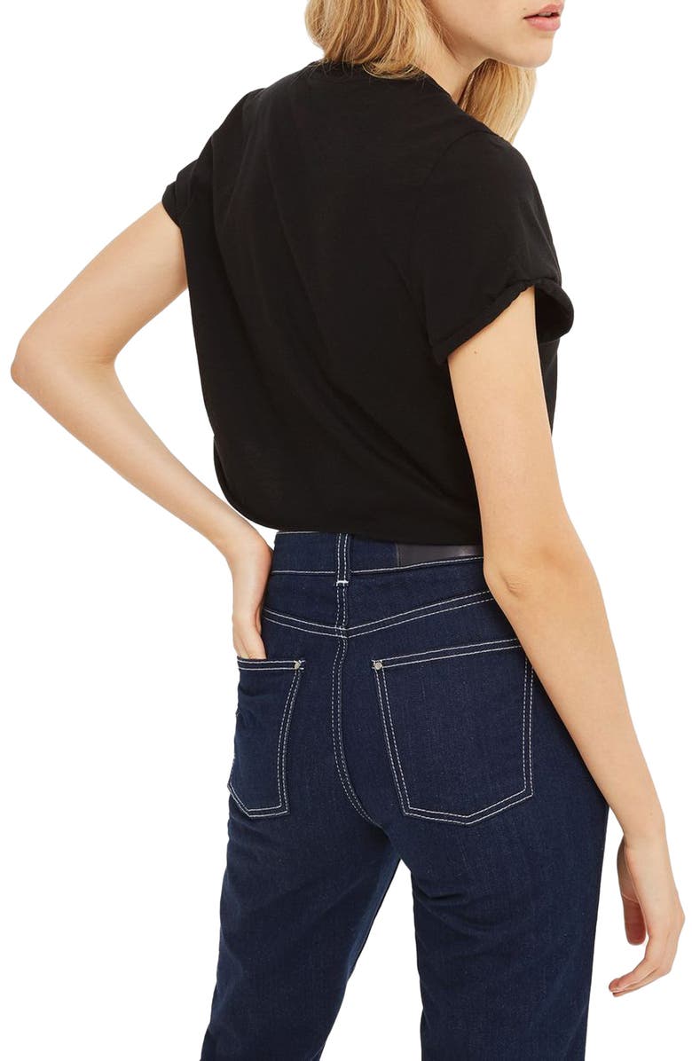 Topshop Roll Crop Tee, Alternate, color, 