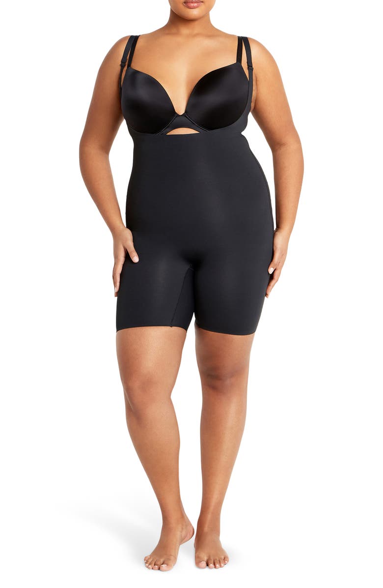 City Chic Power Mid Thigh Bodysuit, Main, color, 