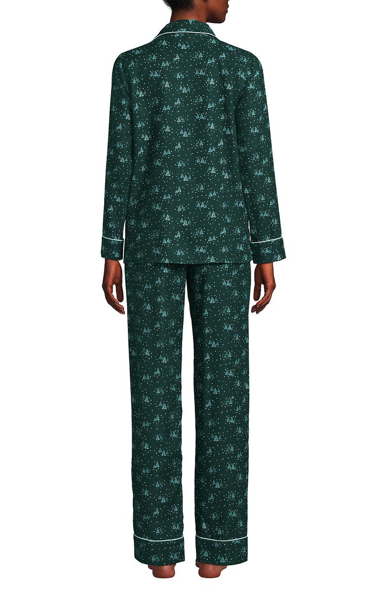 Lands' End Drapey Flannel 2 Piece Pajama Set - Top and Pants, Alternate, color, 