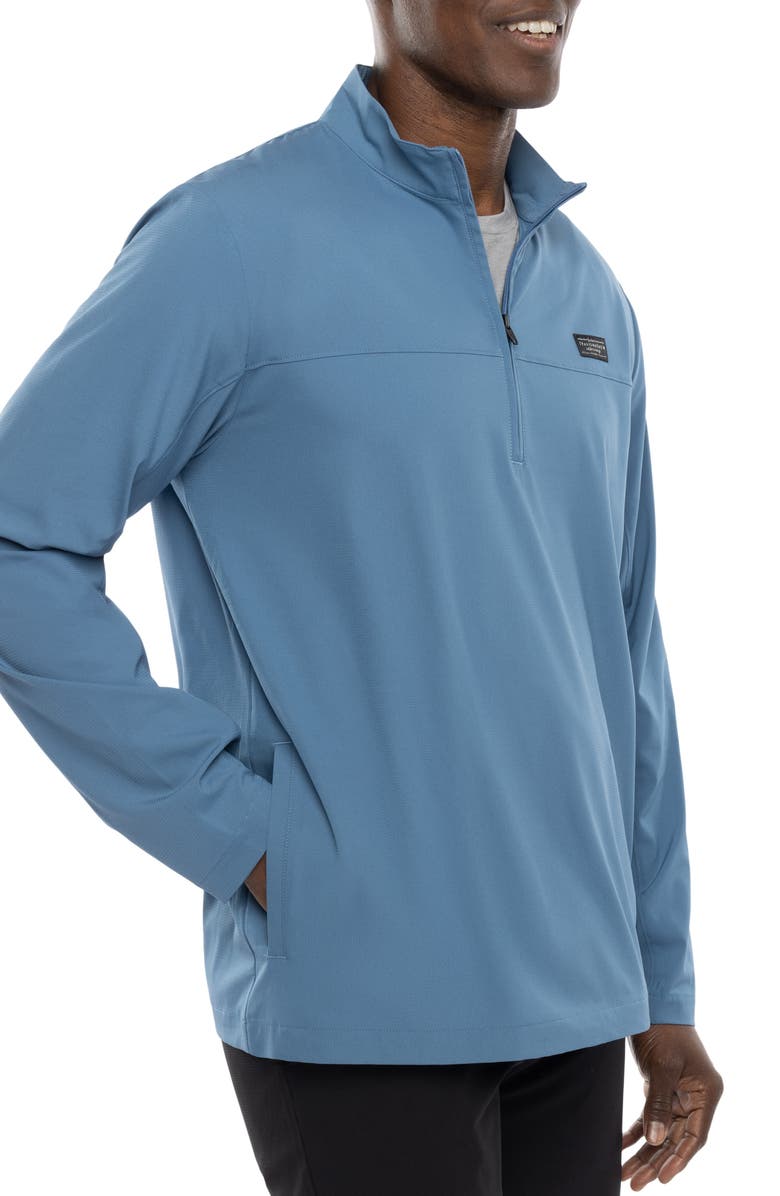 TravisMathew Wanderlust Quarter Zip Pullover, Alternate, color, Copen Blue