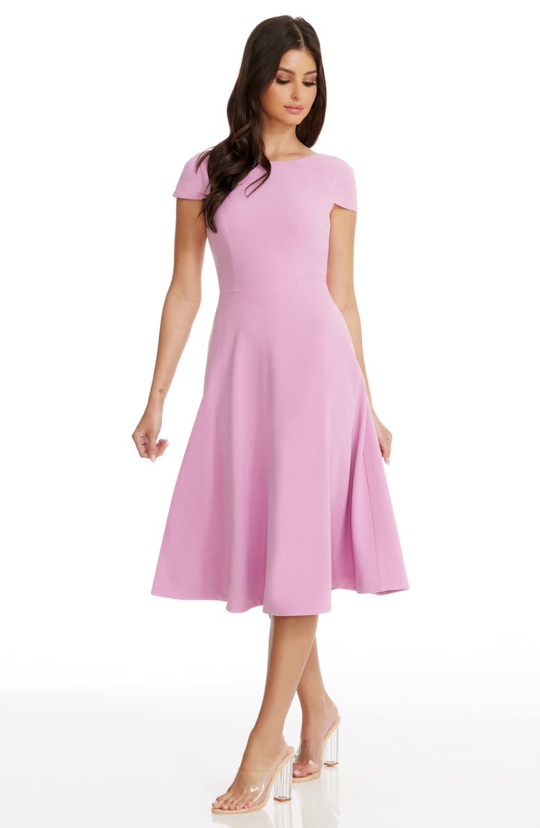 Dress the Population Livia Fit & Flare Dress, Alternate, color, Lavender