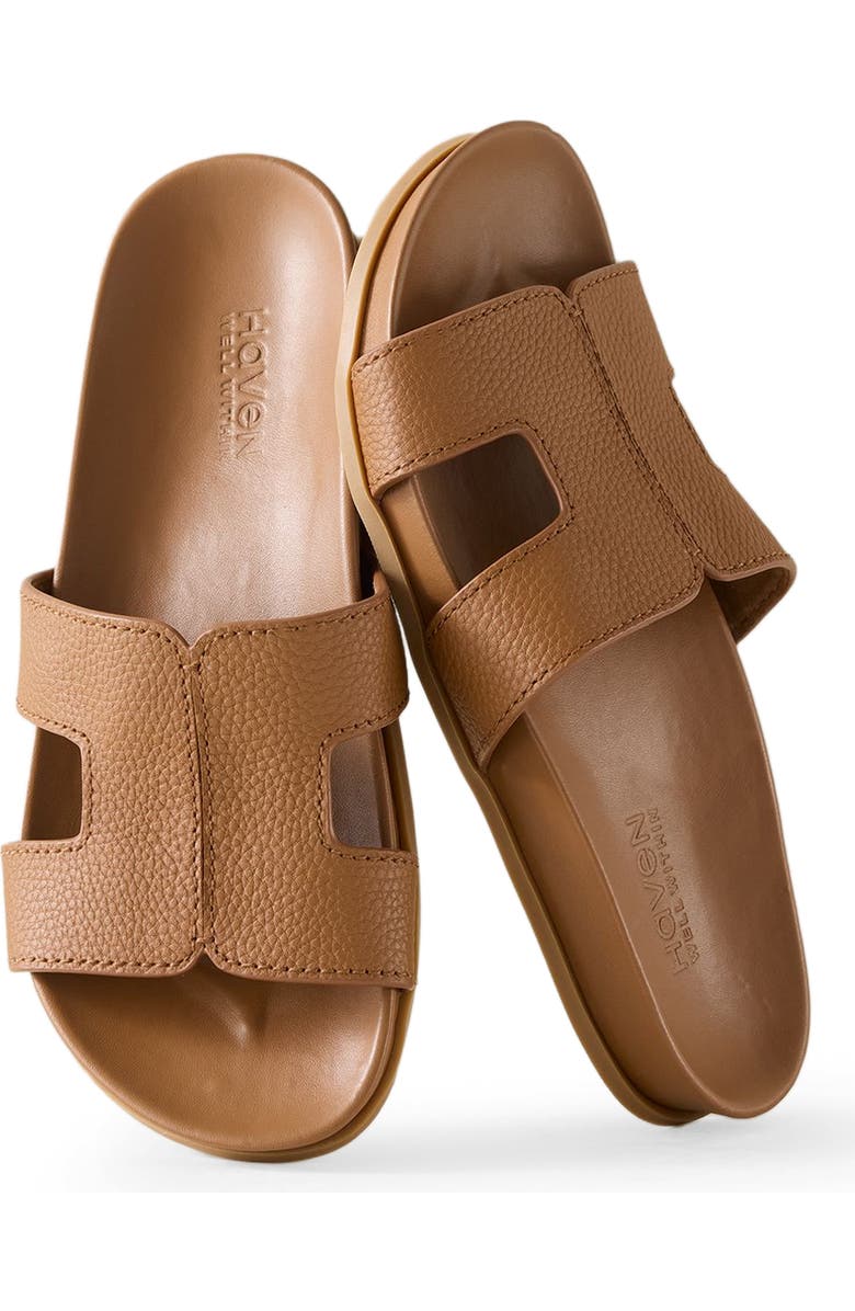 Haven Well Within Leather Cutout Slides, Main, color, Rope