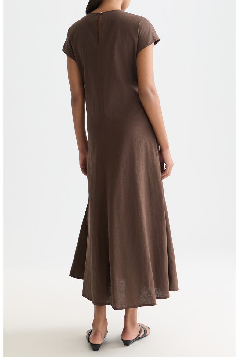 Relaxed Linen Blend Maxi Dress, Alternate, color, HOT FUDGE