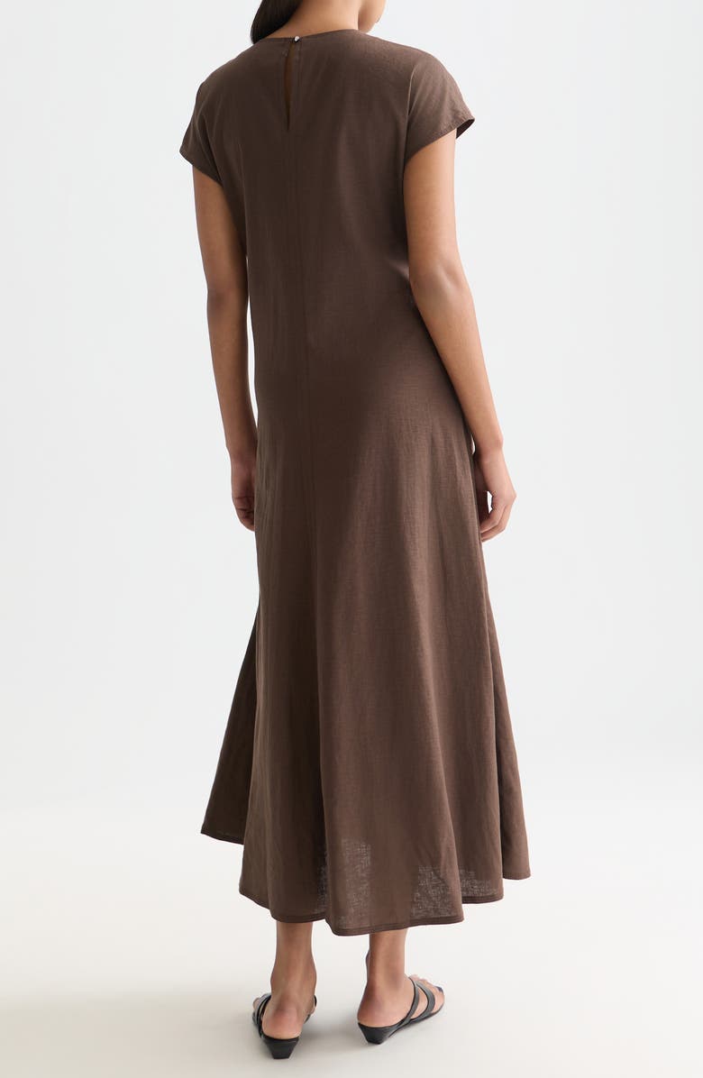 Scotch & Soda Relaxed Linen Blend Maxi Dress, Alternate, color, Hot Fudge