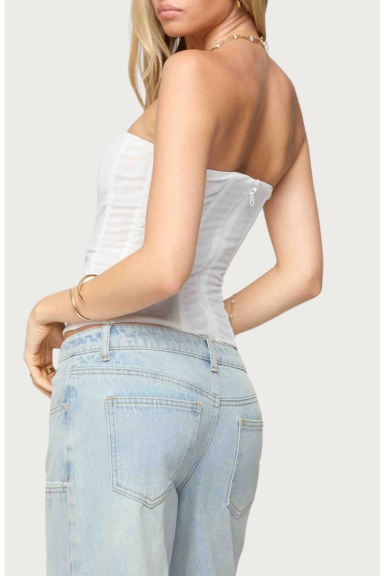 Reed Sheer Mesh Strapless Top, Alternate, color, WHITE