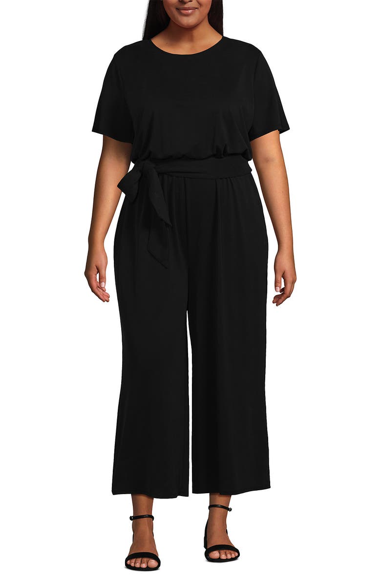 Lands' End Cupro Tie Waist Jumpsuit, Main, color,