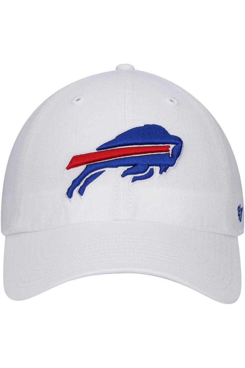 Men's '47 White Buffalo Bills Logo Clean Up Adjustable Hat, Alternate, color, White