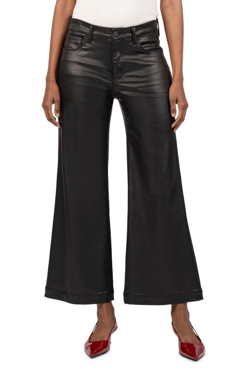 Meg Coated High Waist Wide Leg Jeans