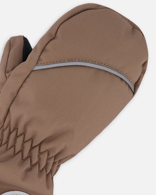 Deux Par Deux Boy Winter Mittens Play In Brown