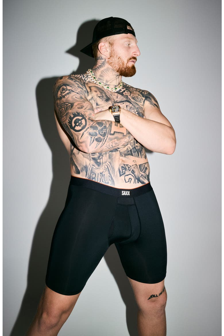 Multi-Sport Mesh Performance Long Boxer Briefs, Alternate, color, BLACK