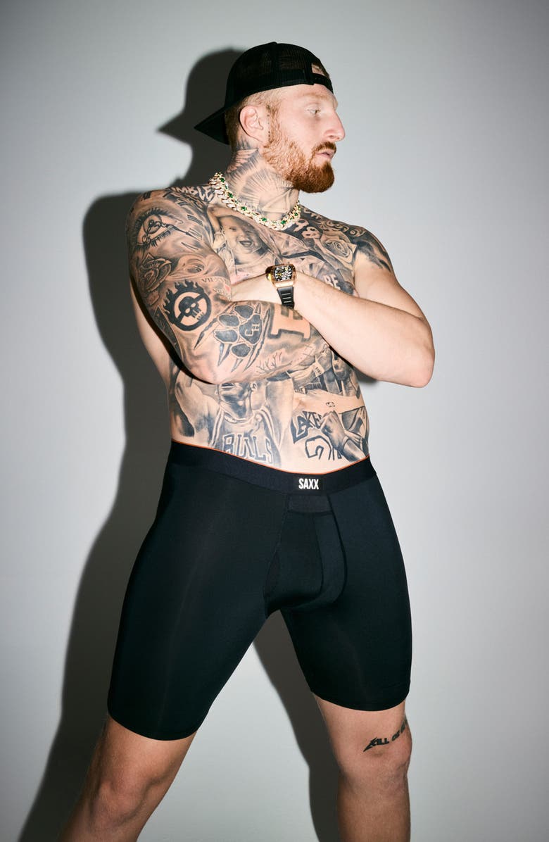 SAXX Multi-Sport Mesh Performance Long Boxer Briefs, Alternate, color, Black