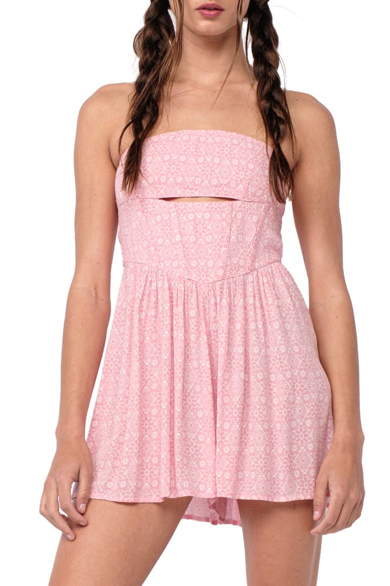 Strapless Cutout Minidress, Alternate, color, PINK