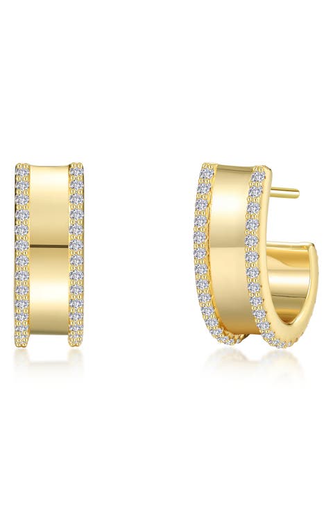 Simulated Diamond Huggie Hoop Earrings