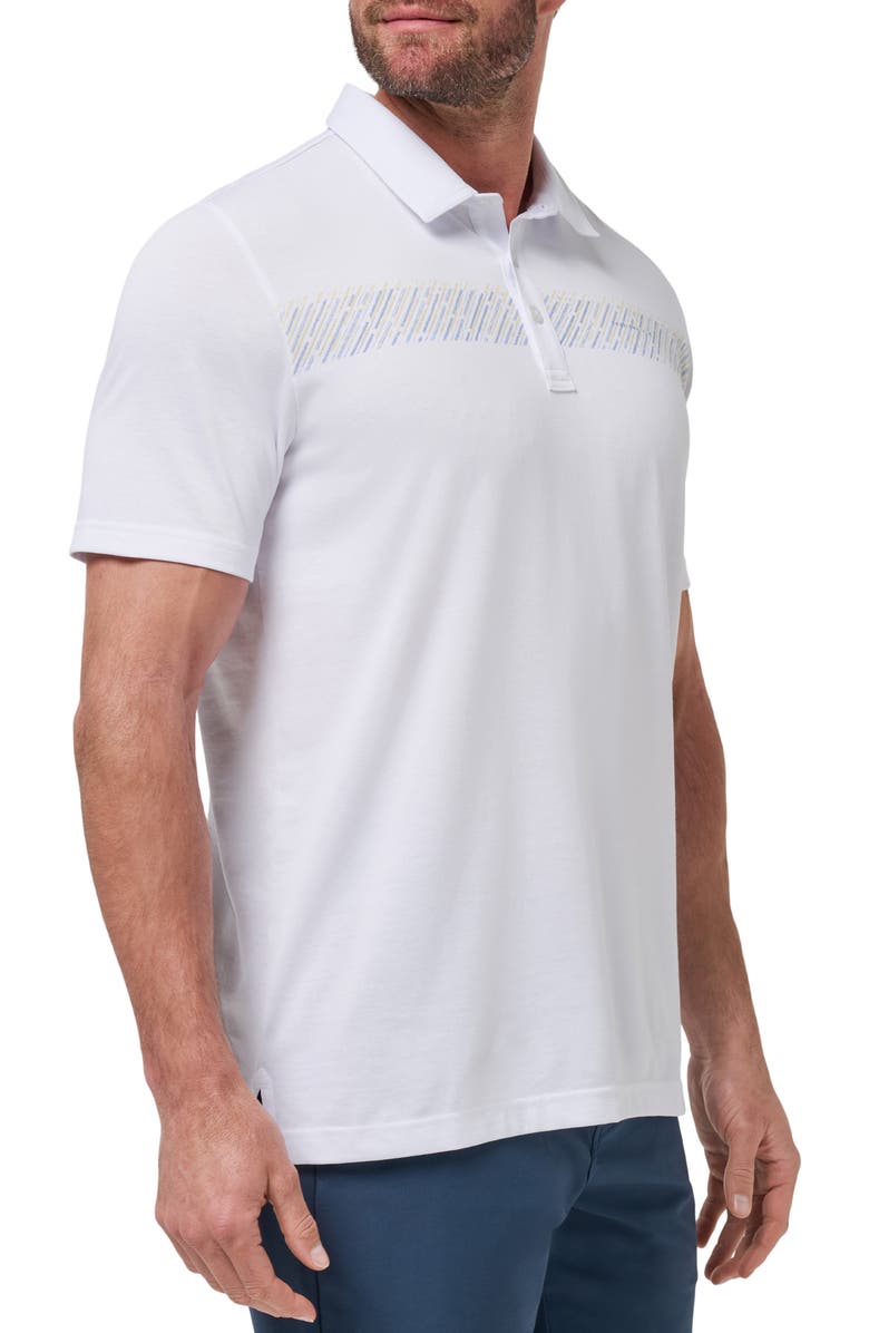 TravisMathew Landline Chest Stripe Polo, Alternate, color, White