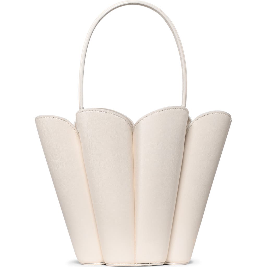Kate Spade New York The Spade Fine Grain Leather Bucket Bag In White