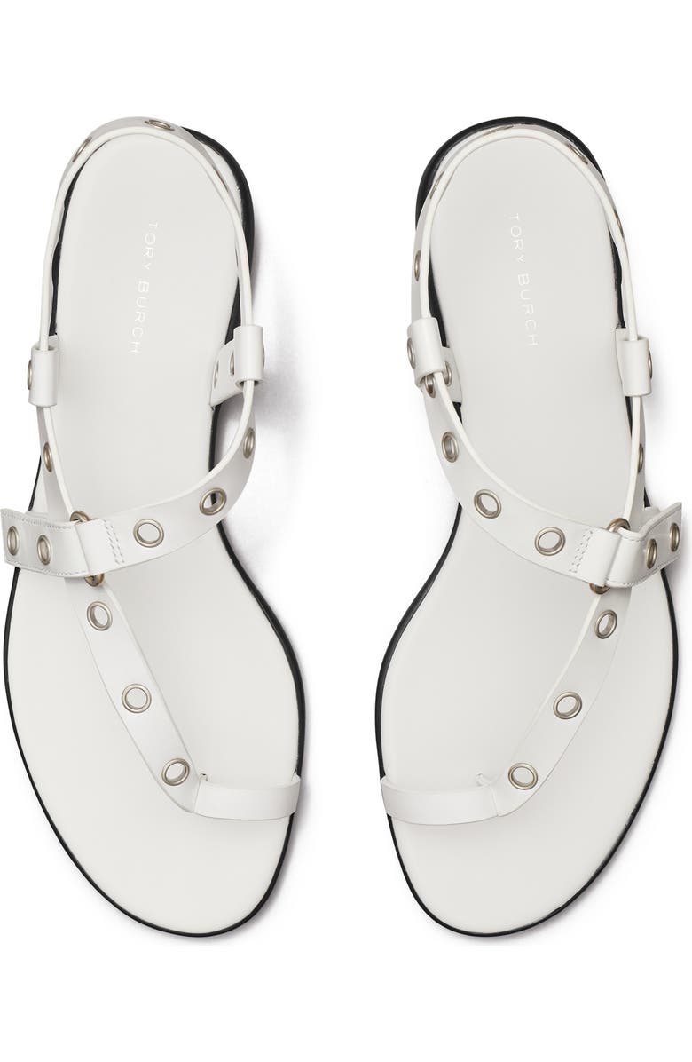 Tory Burch Eyelet Toe Ring Sandal, Alternate, color, Cloud / Silver