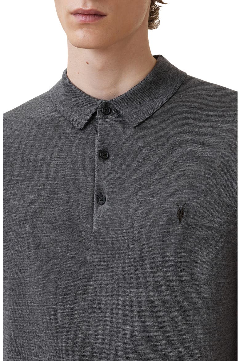 Mode Merino Wool Polo Sweater, Alternate, color, MONUMENT GREY