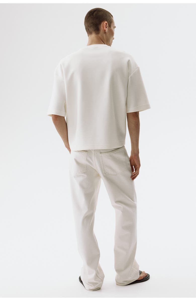 H&M Oversized Fit Scuba Knit T-shirt, Alternate, color, Cream