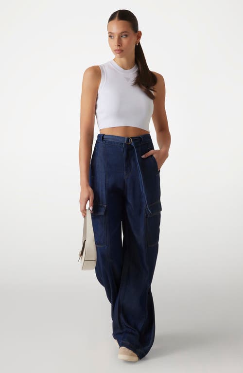 Guess Alexia Crop Rib Tank Top In White