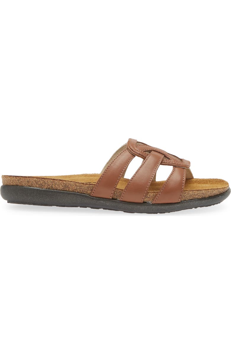 Naot Liv Slide Sandal, Alternate, color, Caramel Leather