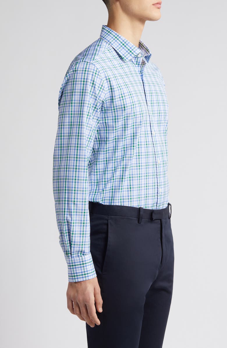 Scott Barber Microdobby Gingham Button-Up Shirt, Alternate, color,