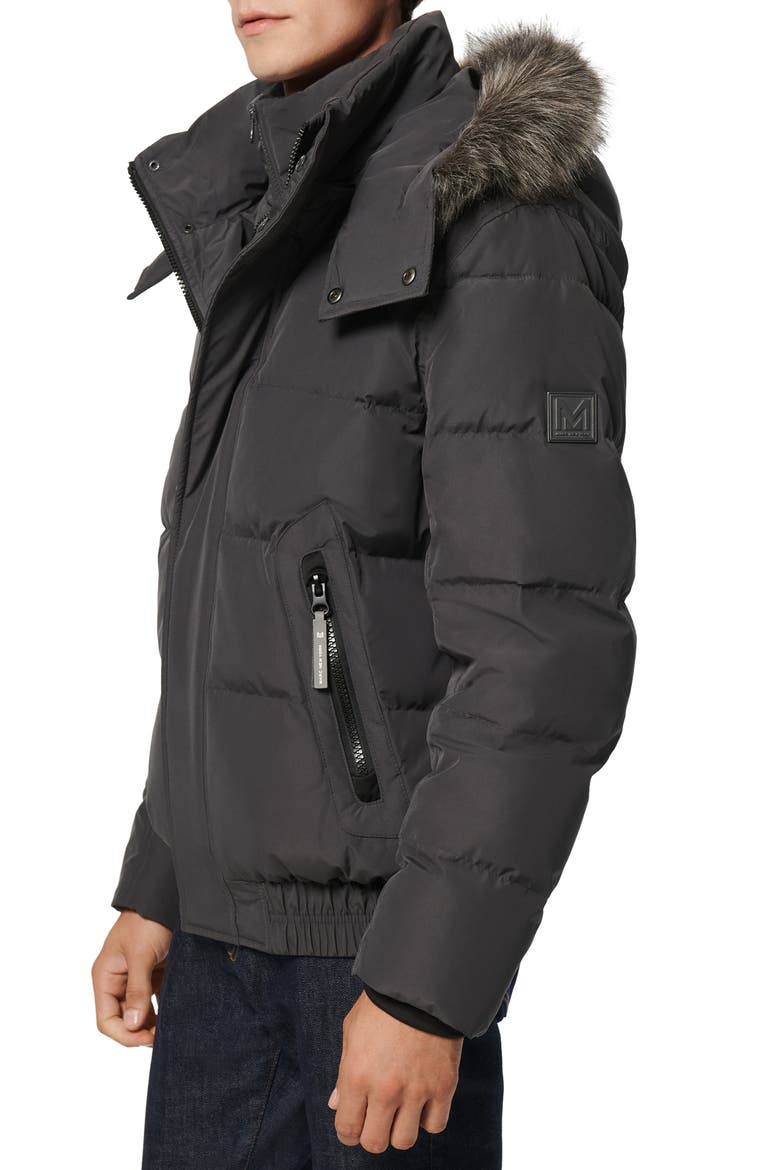 Umbra Faux Fur Trim Quilted Jacket, Alternate, color, CHARCOAL