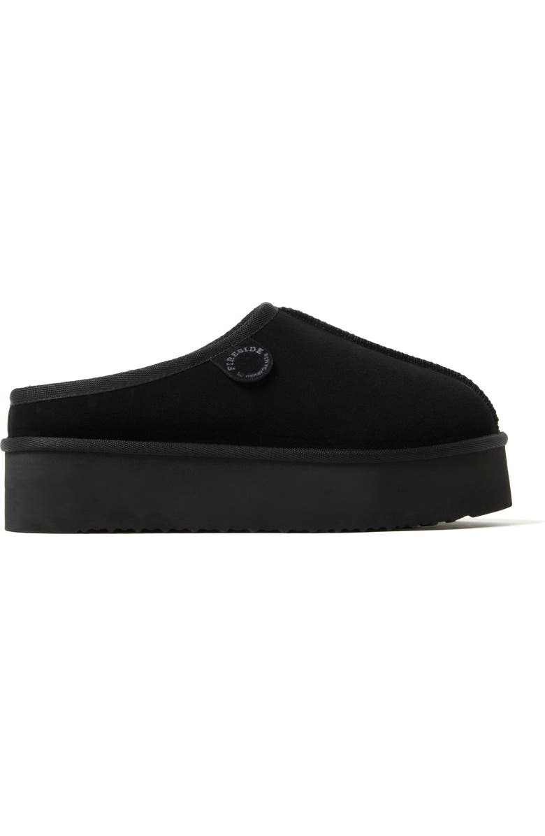 DEARFOAMS Fireside Queenstown Genuine Shearling Platform Clog Slipper, Alternate, color, Black