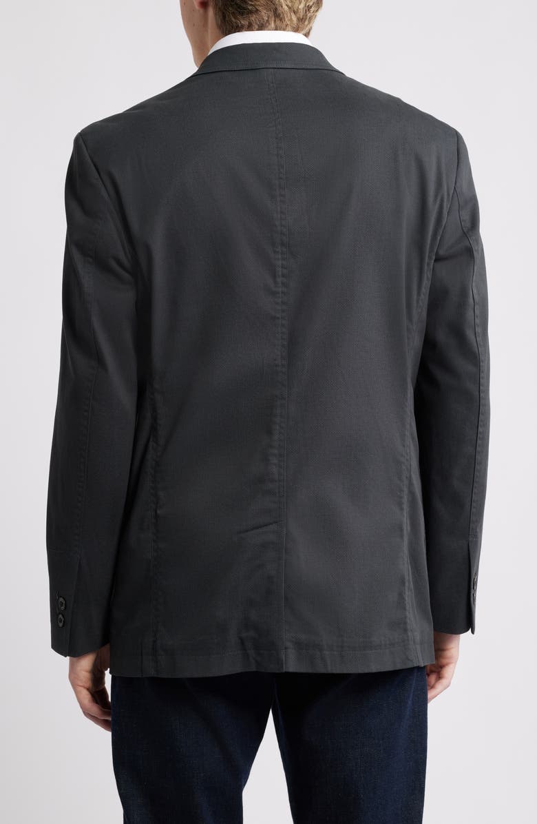 Johnston & Murphy Black Microprint Stretch Cotton Sport Coat, Alternate, color, Black
