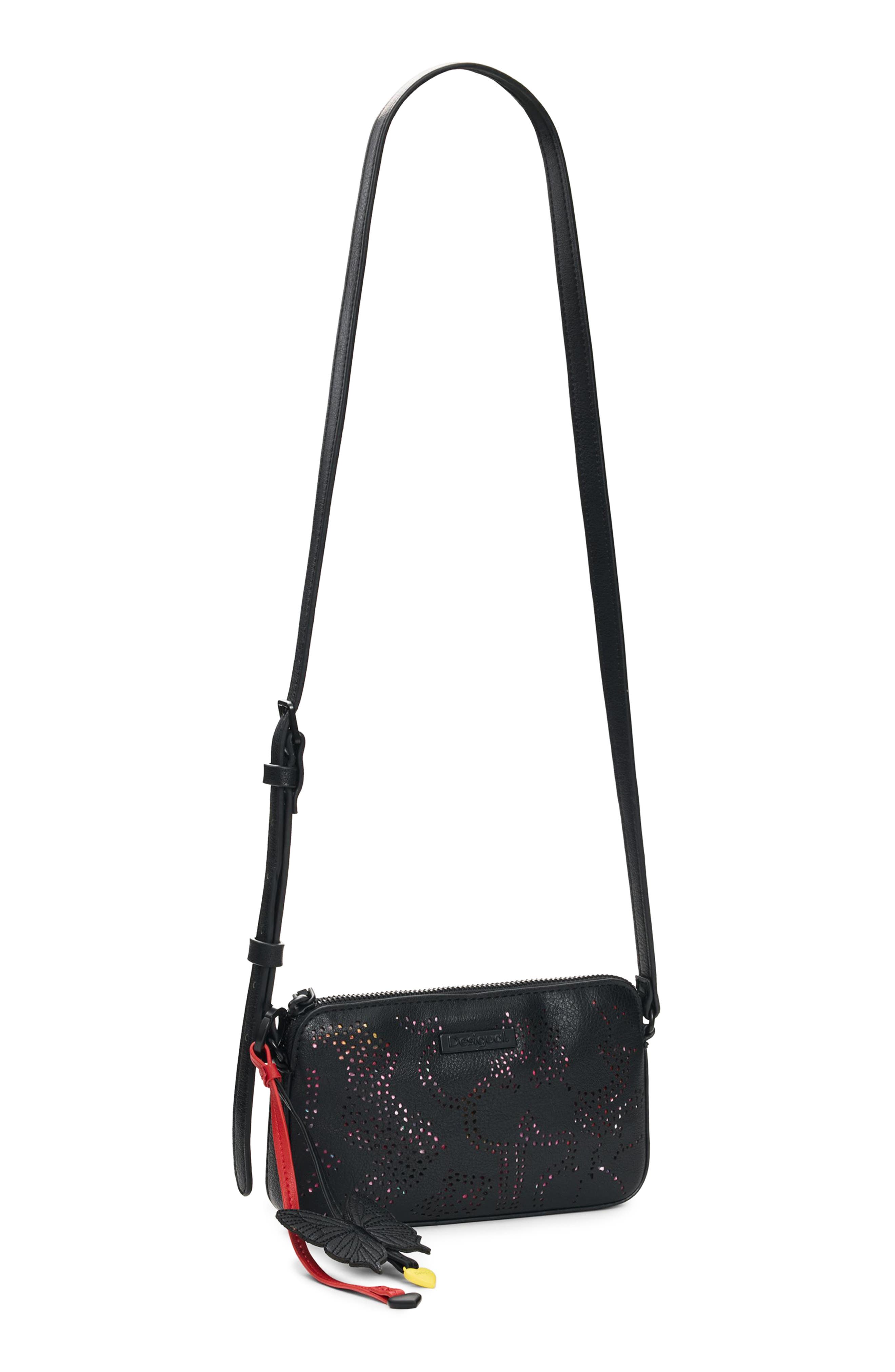 Desigual Small Peforated Faux Leather Crossbody Bag, Alternate, color, 