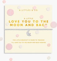 A Littles & Co Confetti A Little 'Love You To The Moon And Back' Bracelet In Silver Plating