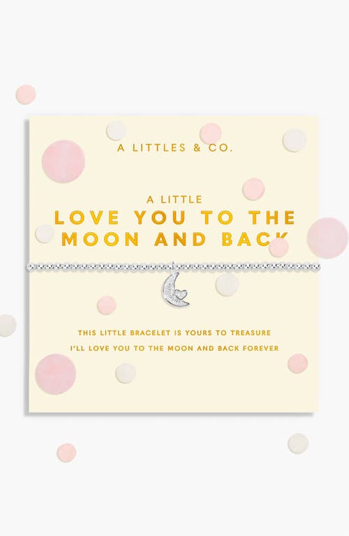 A Littles & Co. A Littles & Co Confetti A Little 'love You To The Moon And Back' Bracelet In Silver Plating In Silver