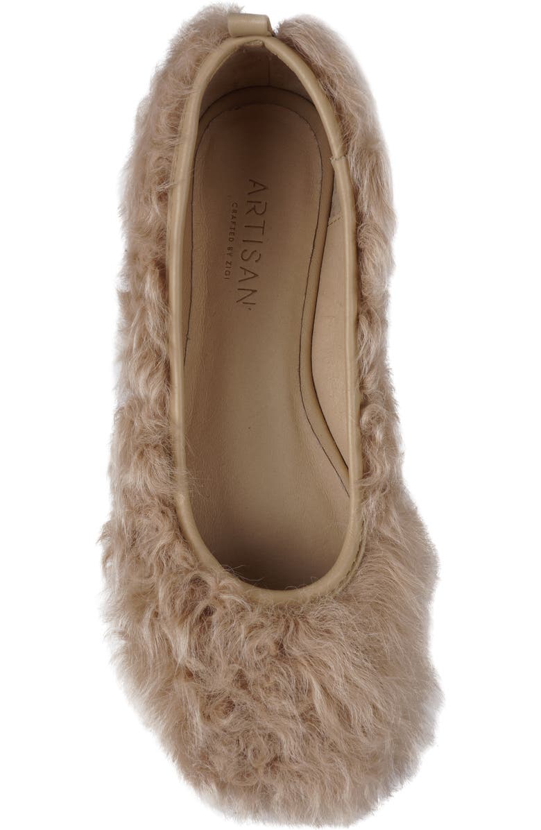 Artisan Crafted By Zigi Quincy Faux Fur Flat, Alternate, color, Beige Leather