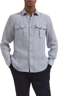 Bugatchi Jasper Linen Button-Up Shirt