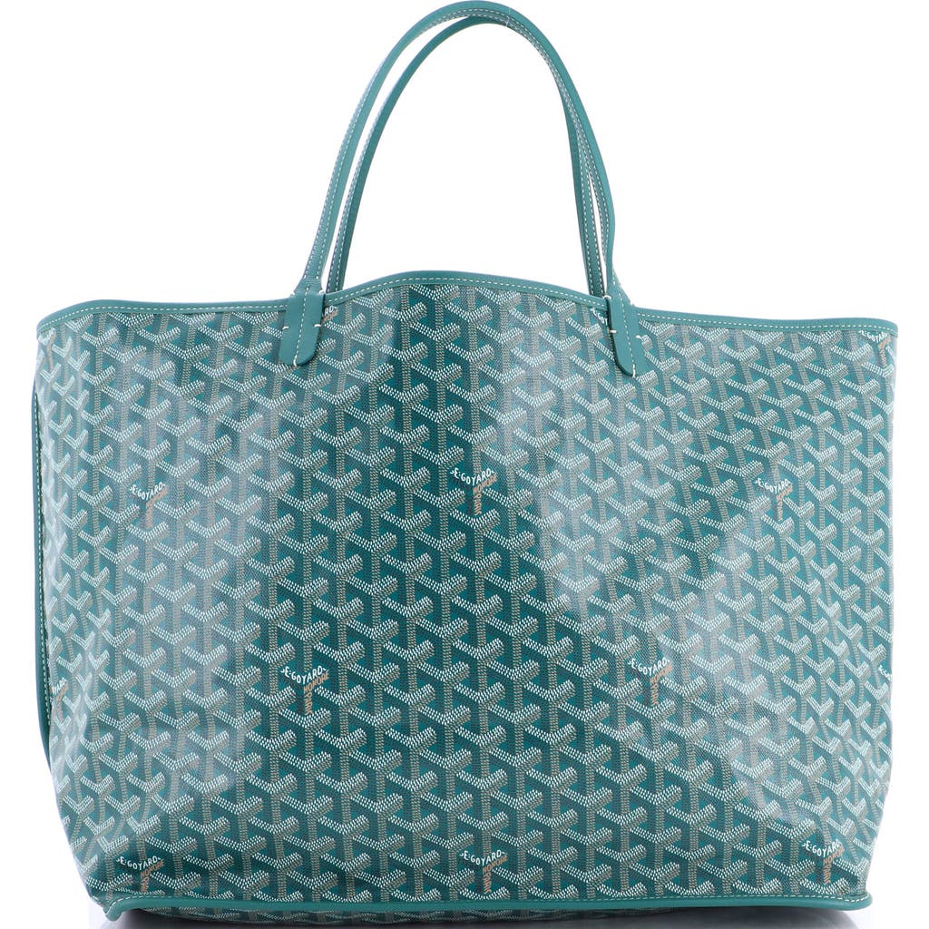 Pre-owned Goyard Goyard Anjou Reversible Tote Coated Canvas Gm In Green