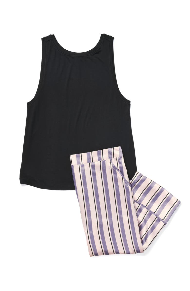 Adore Me Alania Tank & Pants Pajama Set, Alternate, color, Stripe White