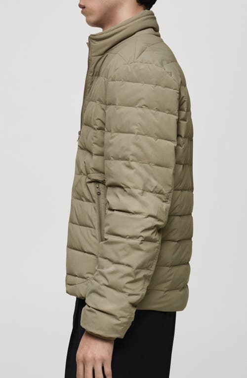 Mango Water Repellent Quilted Down Jacket In Medium Brown