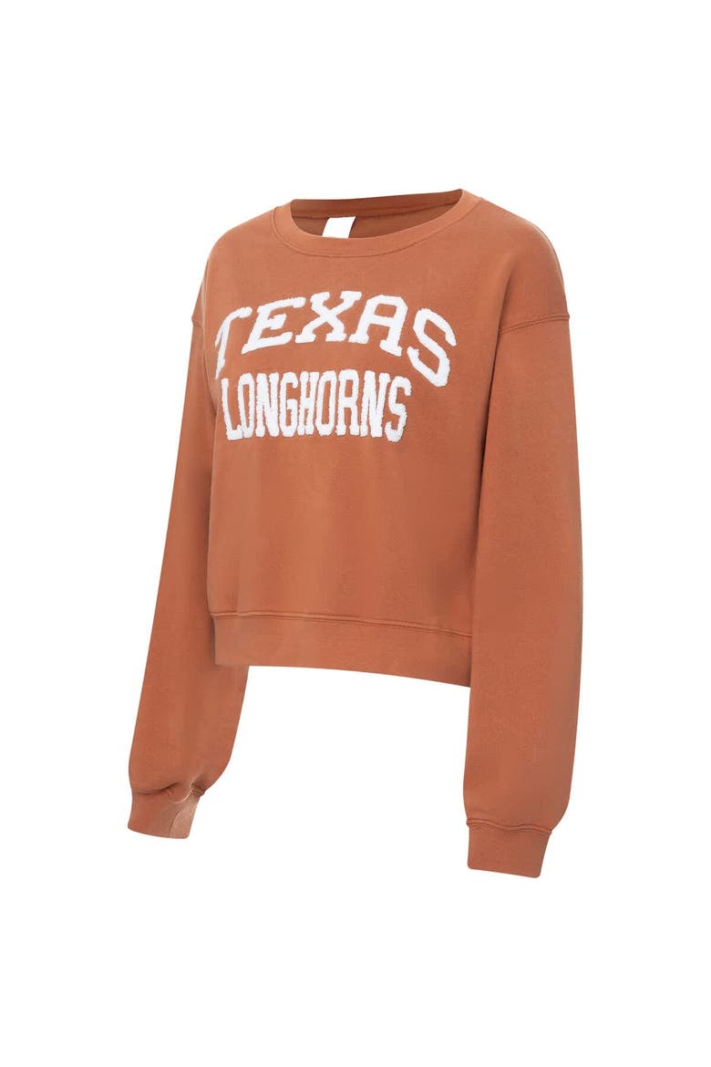 Women's ZooZatz Texas Orange Texas Longhorns Chenille Cropped Sweatshirt, Alternate, color, Burnt Orange