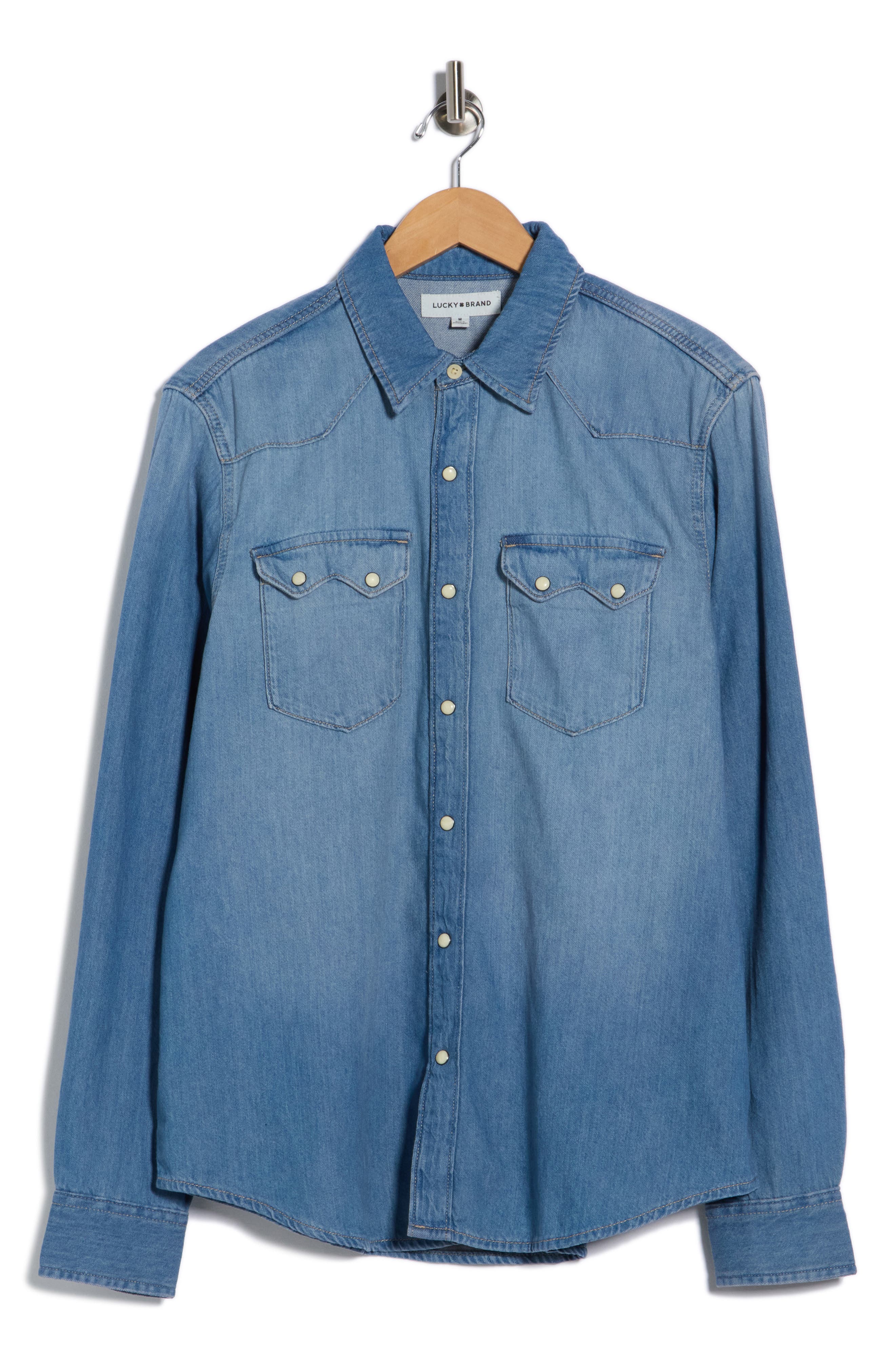 Lucky Brand Western Snap-Up Chambray Shirt (Men) | Nordstrom