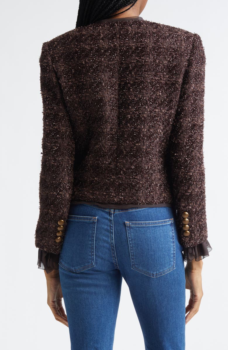 Veronica Beard Audrina Metallic Jacket, Alternate, color, Dark Currant