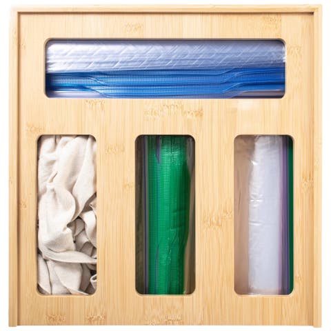 Wooden Durable Non‑Slip Food Bag Storage Organizer